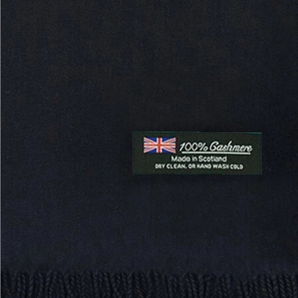 100% Cashmere Made in Scotland Oversized Wrap Shawl Scarf Throw XXL Black NEW - Picture 4 of 5